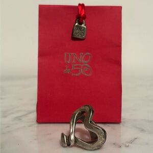 UNO de 50 Silver Heart Ring